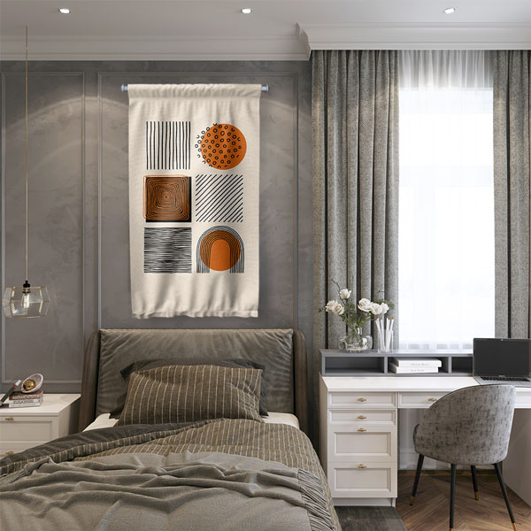 Geometrik Soyut Desenli Minimal Duvar Flaması 6301