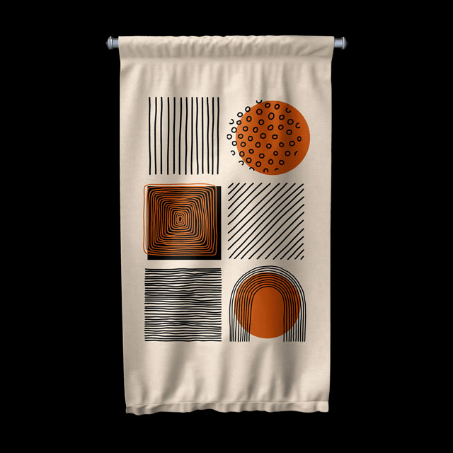 Geometrik Soyut Desenli Minimal Duvar Flaması 6301