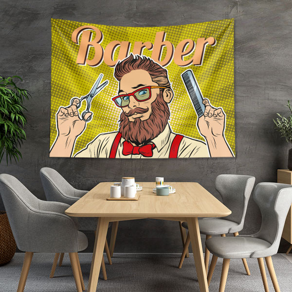 wall-barber-art-5734-03 Pop Art Barber Erkek Kuaförü Duvar Örtüsü 5734