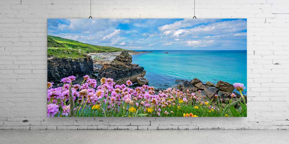 wall-big-size-design-14238-02 Sahil Çiçekleri ve Turkuaz Deniz Büyük Ebat Duvar Dekoru 14238