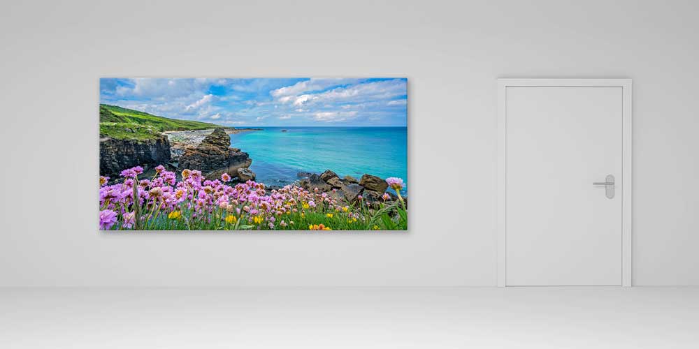 wall-big-size-design-14238-04 Sahil Çiçekleri ve Turkuaz Deniz Büyük Ebat Duvar Dekoru 14238