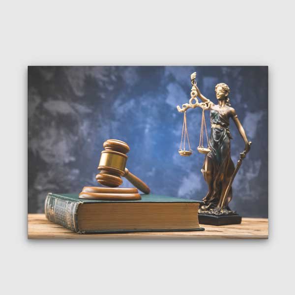 Adalet Heykeli ve Hakim Tokmağı Temalı Hukuk Kanvas Tablo – 5250