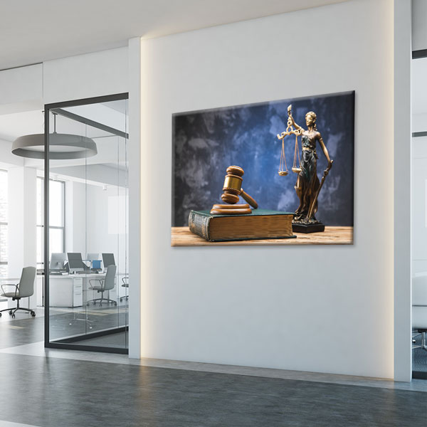 Adalet Heykeli ve Hakim Tokmağı Temalı Hukuk Kanvas Tablo – 5250