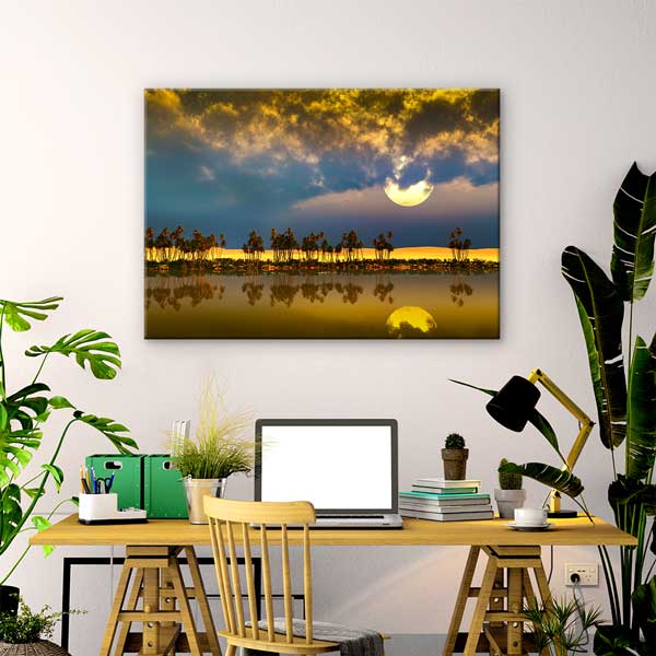 Afrika Gün Batımı Yansıma Kanvas Tablo 13307