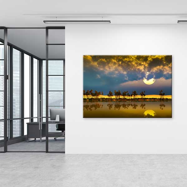 Afrika Gün Batımı Yansıma Kanvas Tablo 13307