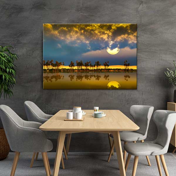 Afrika Gün Batımı Yansıma Kanvas Tablo 13307