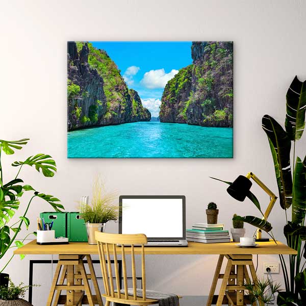 wall-canvas-art-13338-02 Turkuaz Kanyon Deniz Manzarası Kanvas Tablo 13338