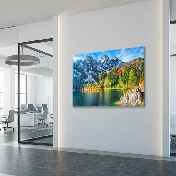 Avrupa Dağ ve Göl Manzarası Kanvas Tablo 13456