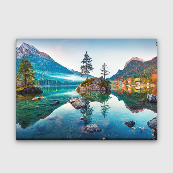 Hintersee Gölü Dağ Manzarası Kanvas Tablo 13488