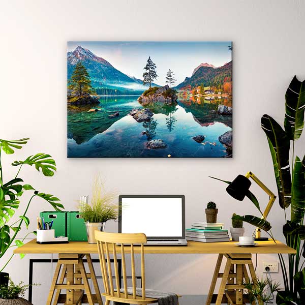 Hintersee Gölü Dağ Manzarası Kanvas Tablo 13488