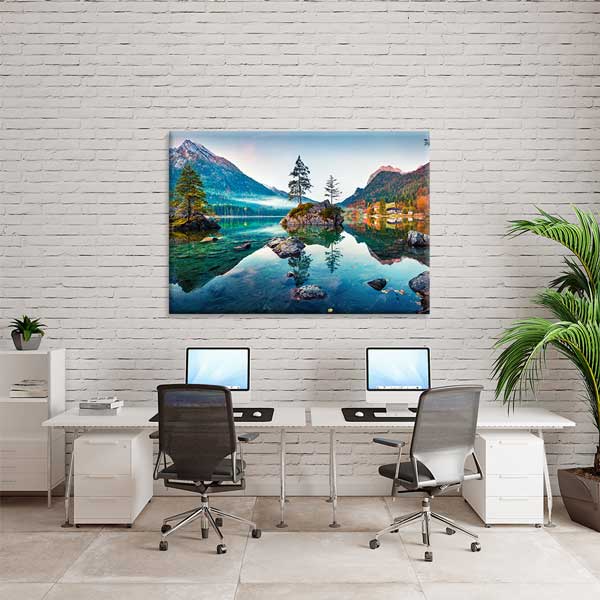 Hintersee Gölü Dağ Manzarası Kanvas Tablo 13488