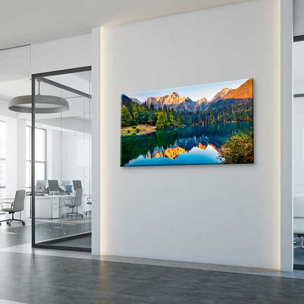 wall-canvas-art-13724-03 Dağ ve Göl Yansımalı Gün Batımı Kanvas Tablo – 13724