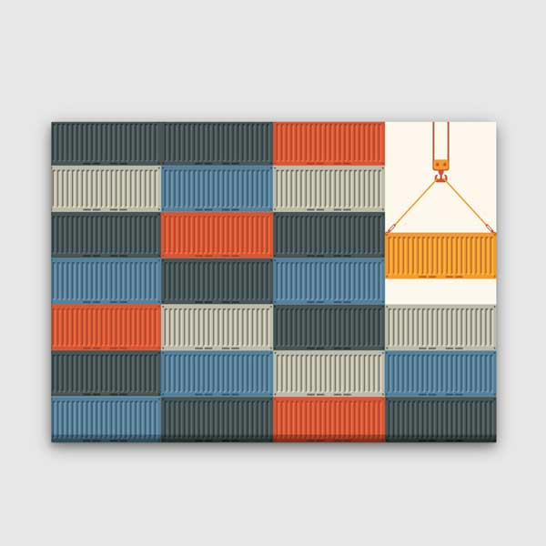 Konteyner ve Lojistik Temalı Modern Kanvas Duvar Tablosu – 5329