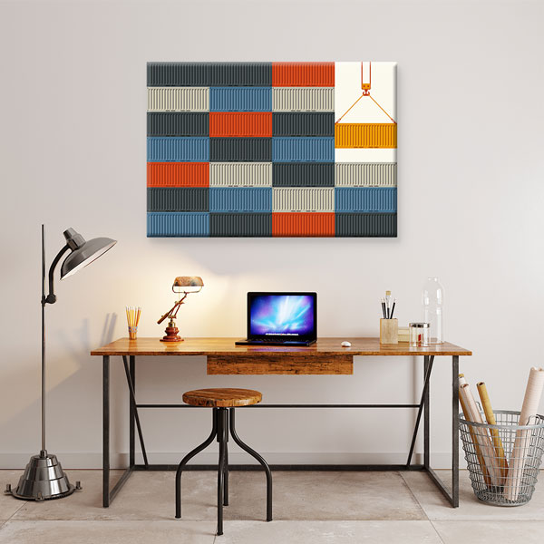 wall-canvas-art-5329-01 Konteyner ve Lojistik Temalı Modern Kanvas Duvar Tablosu – 5329