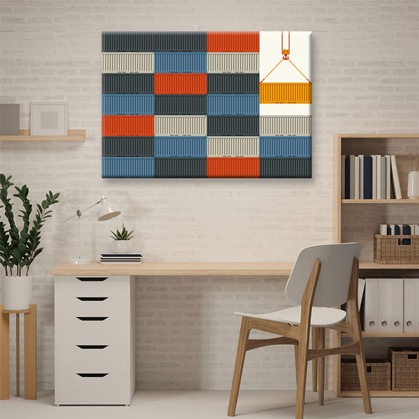 wall-canvas-art-5329-02 Konteyner ve Lojistik Temalı Modern Kanvas Duvar Tablosu – 5329