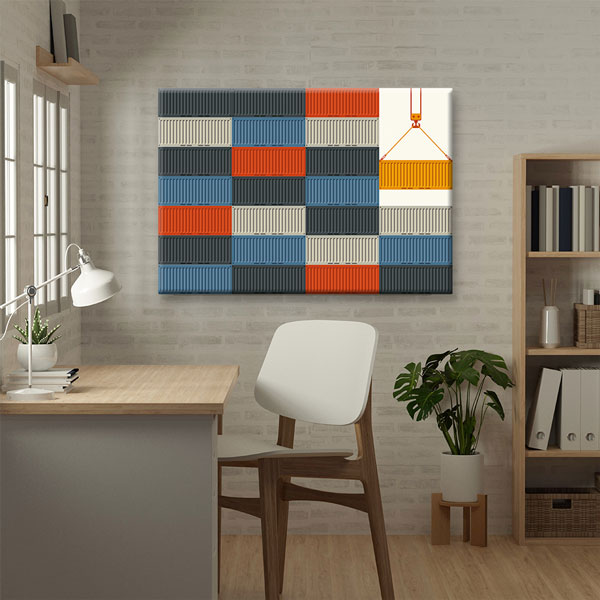 wall-canvas-art-5329-03 Konteyner ve Lojistik Temalı Modern Kanvas Duvar Tablosu – 5329