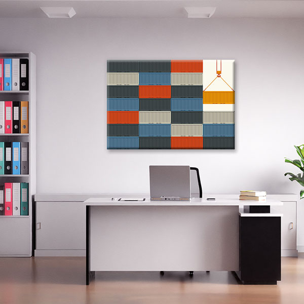 wall-canvas-art-5329-04 Konteyner ve Lojistik Temalı Modern Kanvas Duvar Tablosu – 5329