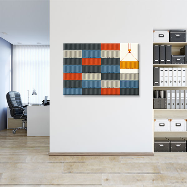 wall-canvas-art-5329-05 Konteyner ve Lojistik Temalı Modern Kanvas Duvar Tablosu – 5329