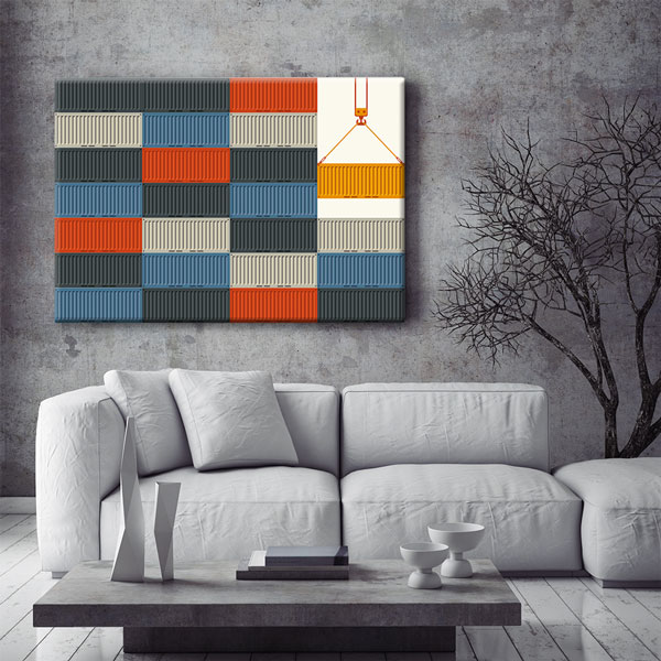 wall-canvas-art-5329-06 Konteyner ve Lojistik Temalı Modern Kanvas Duvar Tablosu – 5329