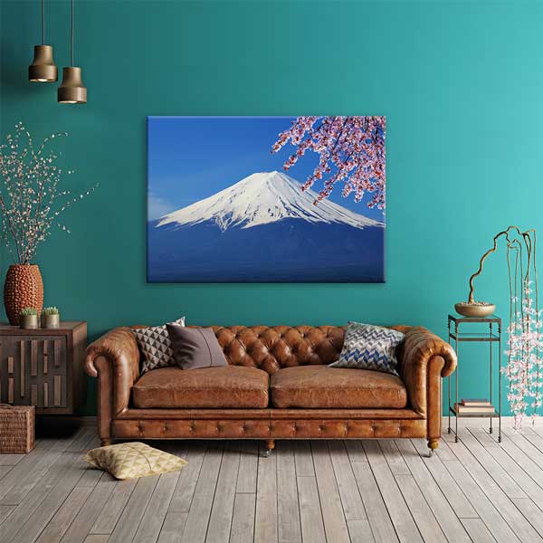 Fuji Dağı ve Sakura Çiçekleri Kanvas Tablo – Japonya Manzara Fotoğraf Sanatı 13323