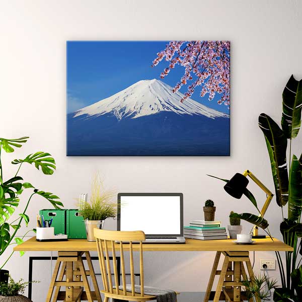 Fuji Dağı ve Sakura Çiçekleri Kanvas Tablo – Japonya Manzara Fotoğraf Sanatı 13323