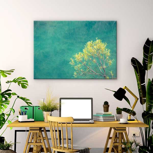 wall-canvas-decor-13345-02 Minimalist Doğa ve Turkuaz Arka Plan Kanvas Tablo 13345