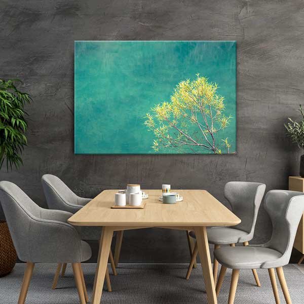 wall-canvas-decor-13345-03 Minimalist Doğa ve Turkuaz Arka Plan Kanvas Tablo 13345