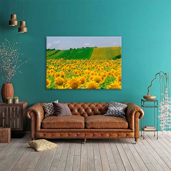 Günebakan Tarlası Manzara Kanvas Tablo 13364