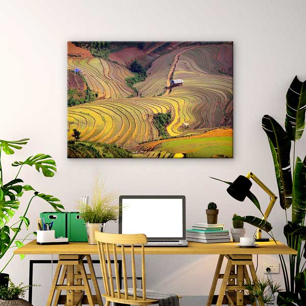 Fotoğraf Sanatı Asya Pirinç Tarlaları Kanvas Tablo – Ev & Ofis İçin Duvar Dekoru 13317