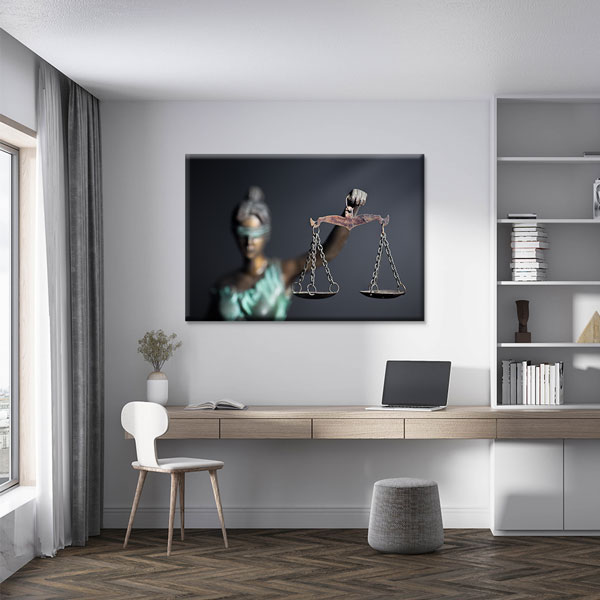 Adalet Terazisi ve Lady Justice Temalı Hukuk Kanvas Tablo – 5251
