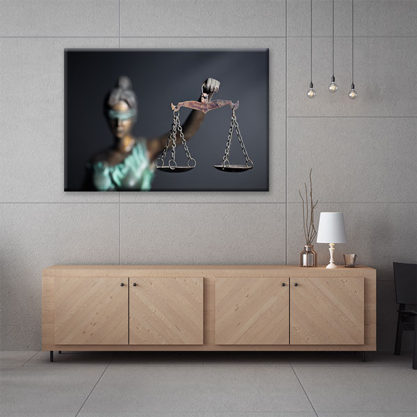 Adalet Terazisi ve Lady Justice Temalı Hukuk Kanvas Tablo – 5251
