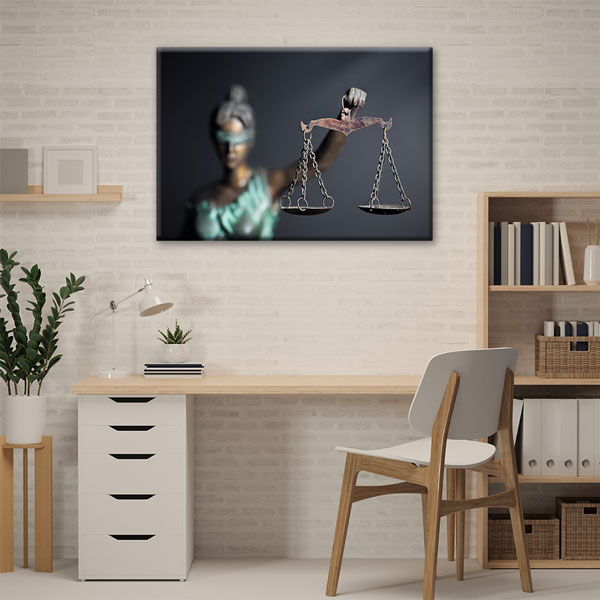 Adalet Terazisi ve Lady Justice Temalı Hukuk Kanvas Tablo – 5251