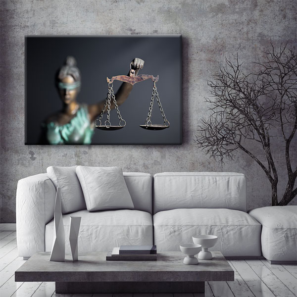 Adalet Terazisi ve Lady Justice Temalı Hukuk Kanvas Tablo – 5251