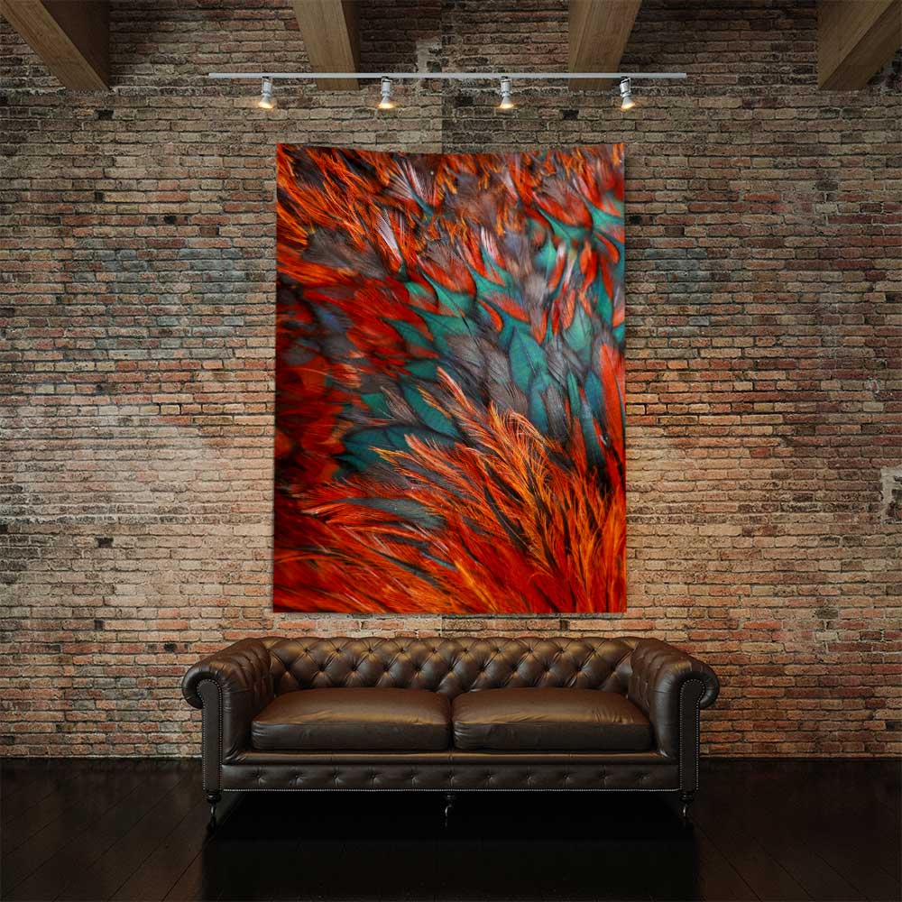 Alev Desenli Soyut Duvar Örtüsü 4189