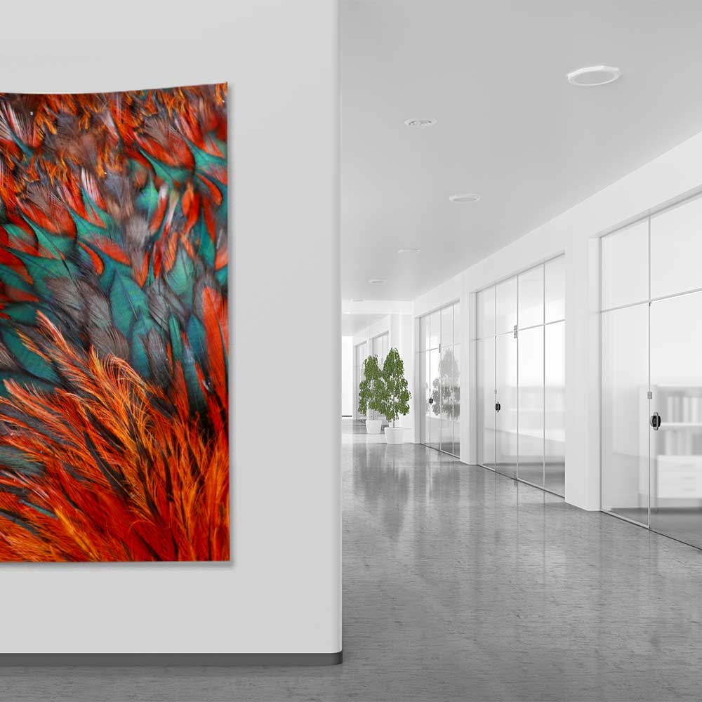 Alev Desenli Soyut Duvar Örtüsü 4189