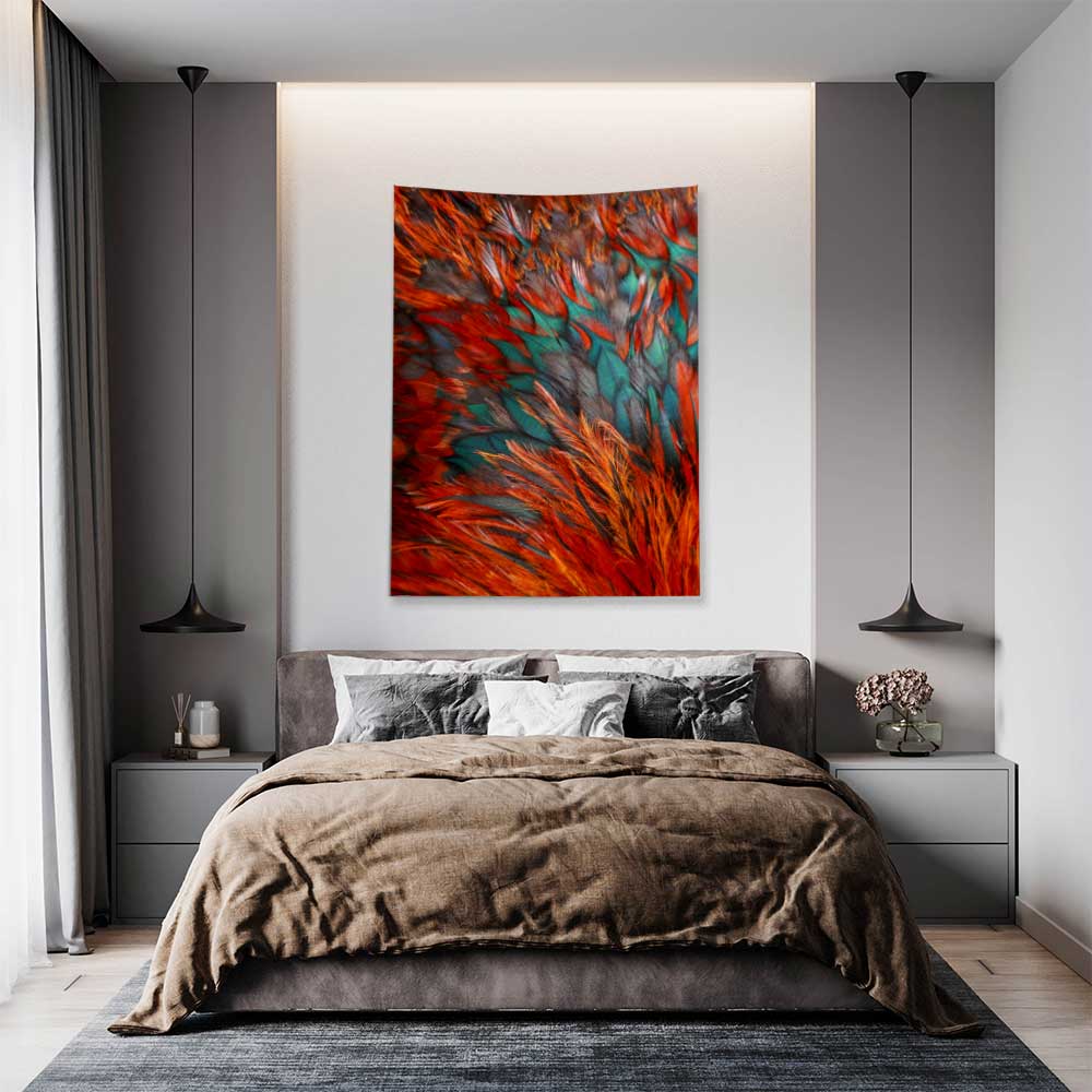 Alev Desenli Soyut Duvar Örtüsü 4189