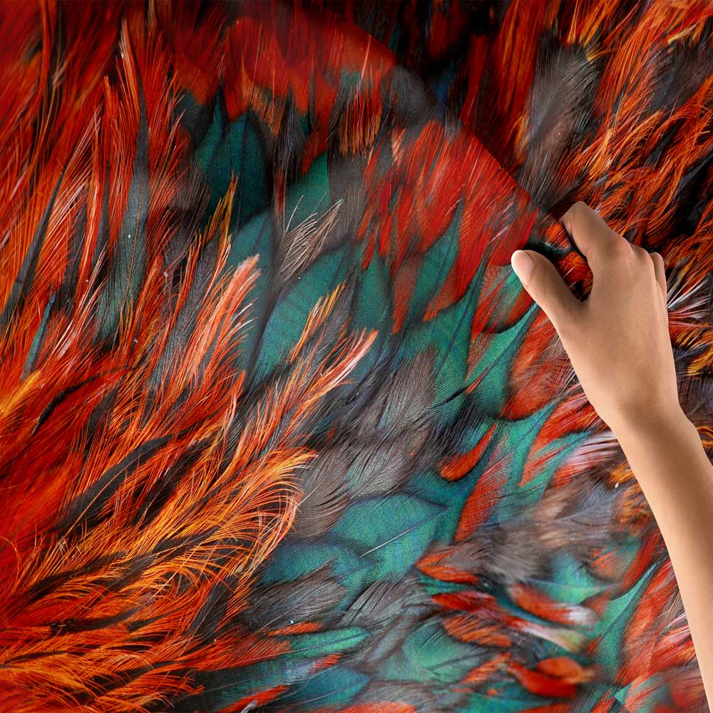 Alev Desenli Soyut Duvar Örtüsü 4189