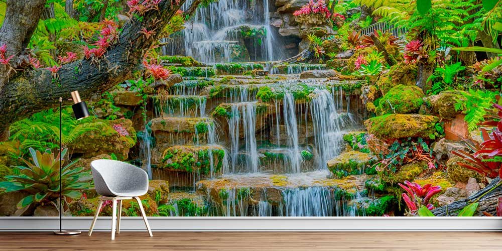 Tropik Doğa Şelale Panoramik Duvar Kaplaması 12883