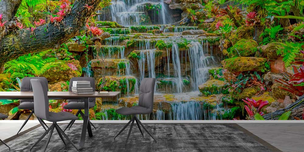 Tropik Doğa Şelale Panoramik Duvar Kaplaması 12883