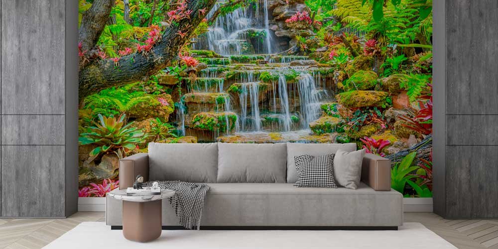Tropik Doğa Şelale Panoramik Duvar Kaplaması 12883