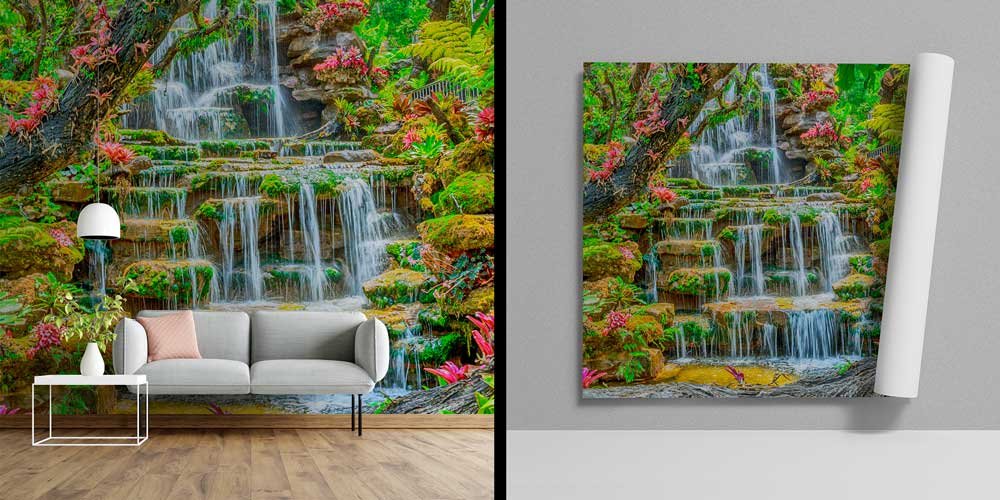 Tropik Doğa Şelale Panoramik Duvar Kaplaması 12883