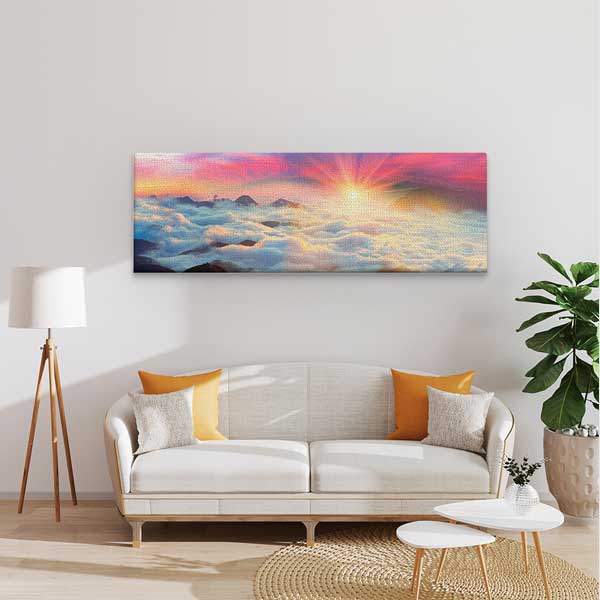 Bulut Denizi ve Gün Doğumu Manzaralı Kanvas Tablo 13801