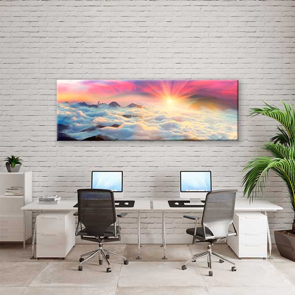 Bulut Denizi ve Gün Doğumu Manzaralı Kanvas Tablo 13801