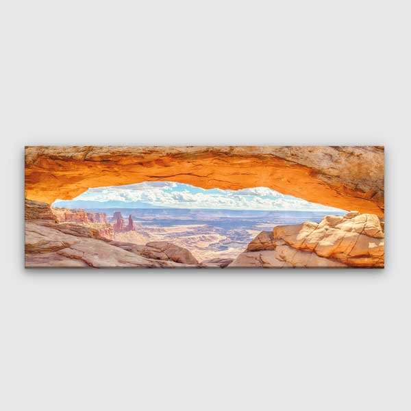 Doğal Kaya Kemeri İçinden Çöl Vadisi Panoraması Duvar Tablosu 13814