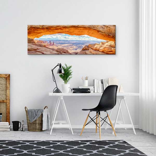 Doğal Kaya Kemeri İçinden Çöl Vadisi Panoraması Duvar Tablosu 13814