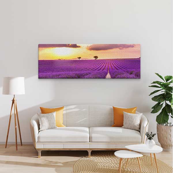 Lavanta Tarlası Gün Batımı Kanvas Tablo 13904