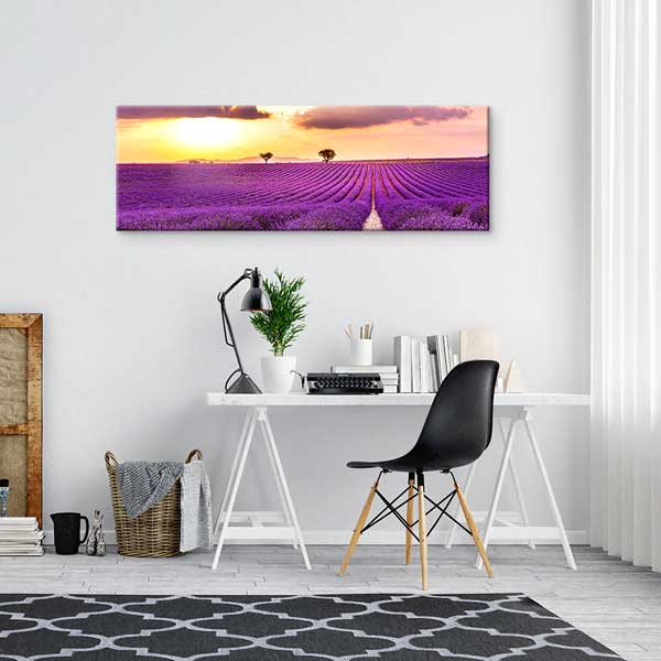 Lavanta Tarlası Gün Batımı Kanvas Tablo 13904