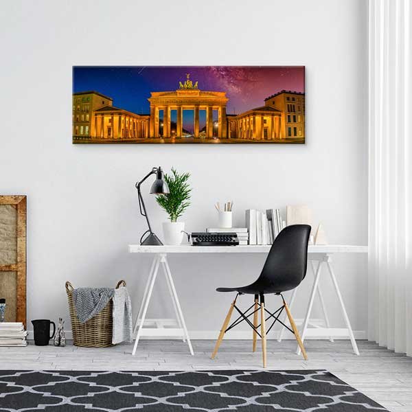 Berlin Brandenburg Kapısı Gece Manzarası Kanvas Tablo 13909