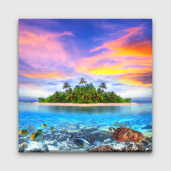Mercan Adası Tropikal Deniz Altı Manzarası Kanvas Tablo – 13923