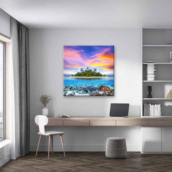 Mercan Adası Tropikal Deniz Altı Manzarası Kanvas Tablo – 13923